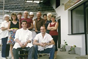 První parta a dva montéři z Itálie: Renato a Pietro.